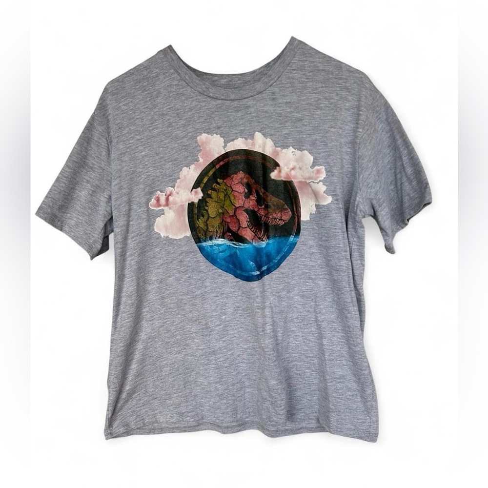 Jurassic World Gray T-Shirt with Dinosaur Graphic